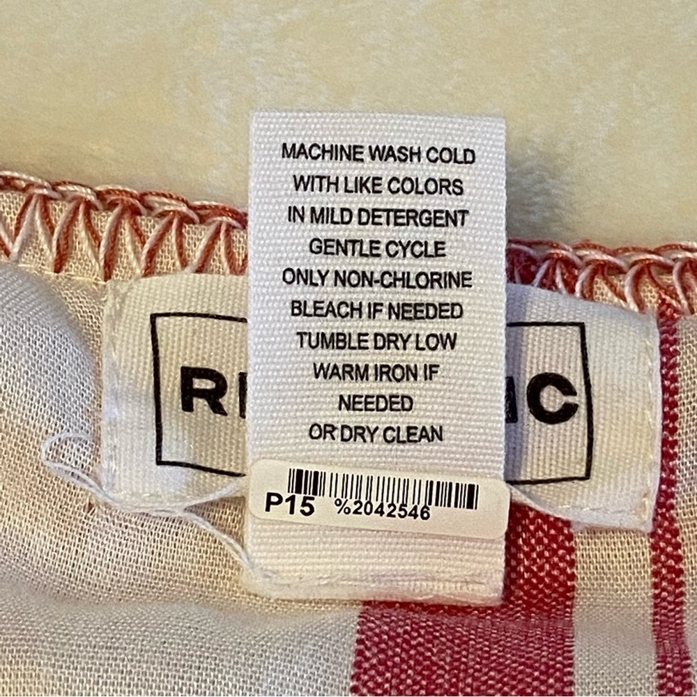 FOR THE REPUBLIC / Red & Cream Ruffle Sleeve Dress Size XL - Picture 4 of 8